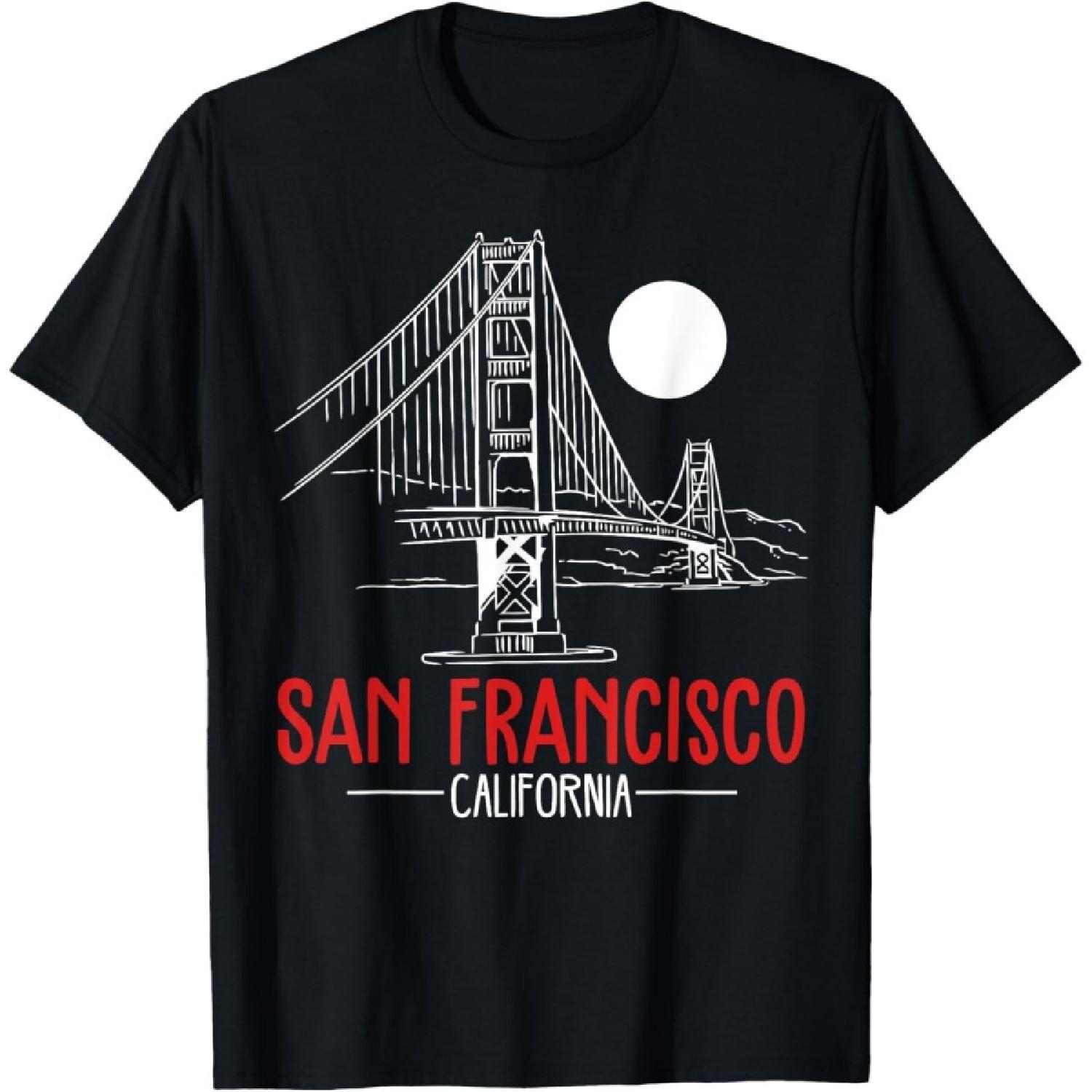 San Francisco Gold Gate Bridge Gift design T-Shirt(5) S чёрный
