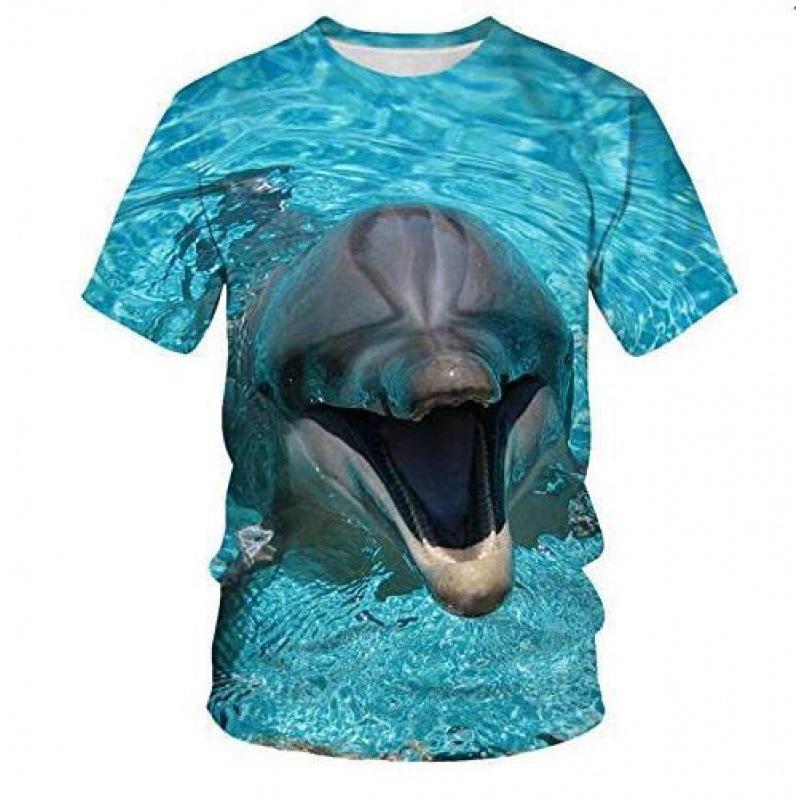 3D Digital Printing T-Shirt Teen Men's Short Sleeve Top Versatile Breathable