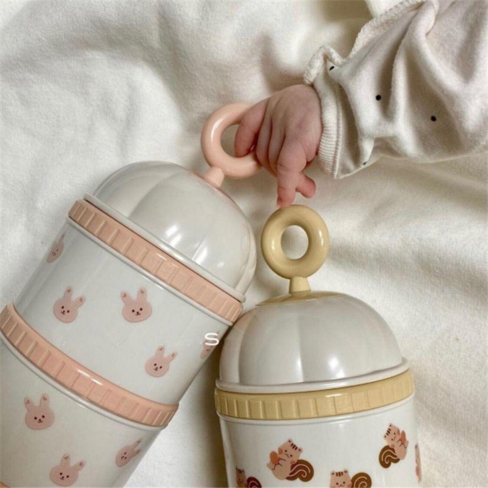 3 Layers Baby Milk Powder Box Tulip Portable Formula Dispenser Kids Snack Container  Travel