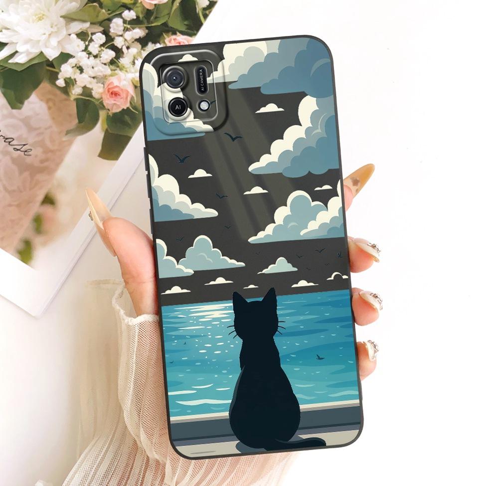 For Oppo A16k CPH2349 Casing For Oppo A16e CPH2421 Cover Fashion Cartoon Cute Funny Painted Silicone Phone Case