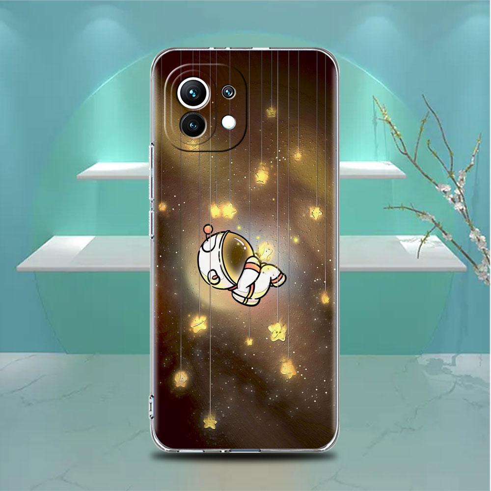 

Прозрачный чехол для Xiaomi Mi Poco X3 NFC M3 Pro F3 F1 11 Lite 12 Note 10 11T 9T Прозрачная крышка для телефона Астронавт Свет Xiaomi Poco X3 NFC