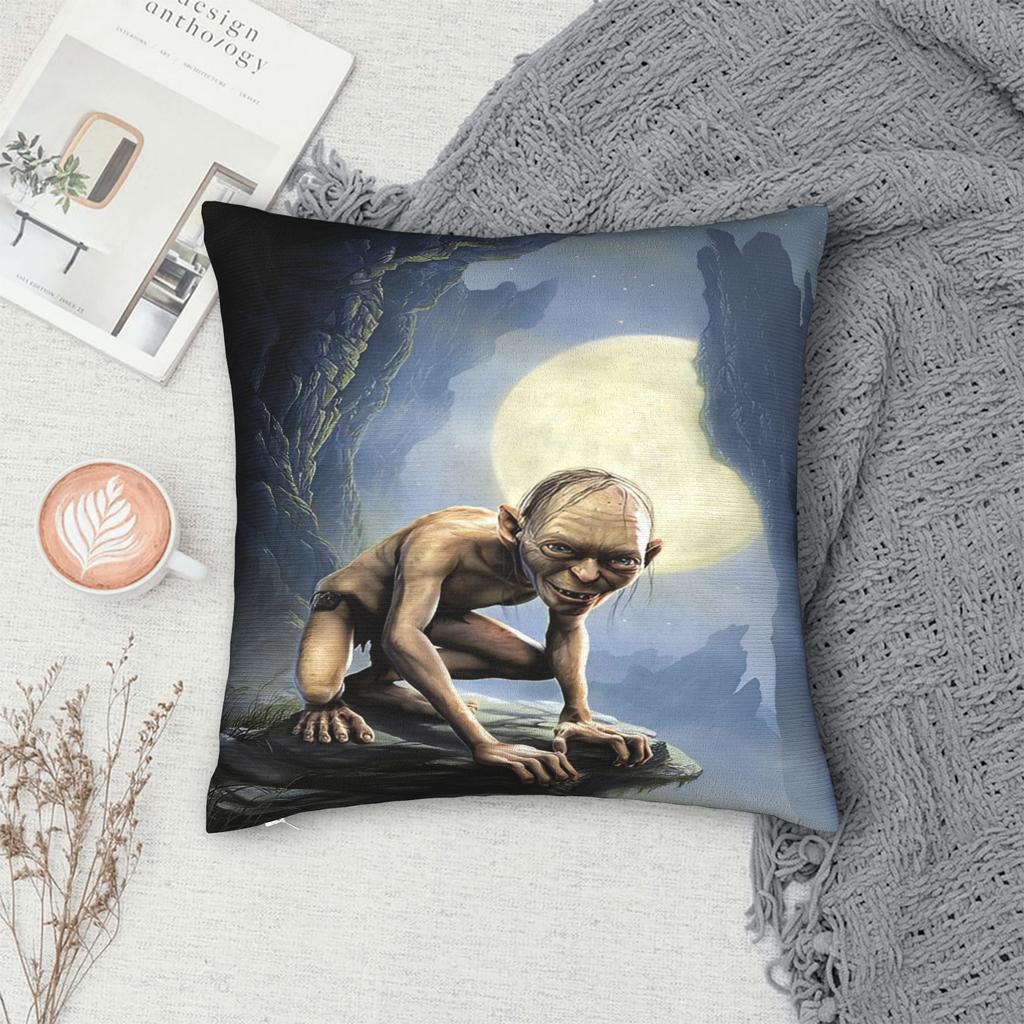 Warm Sofa Lords Rings Gollum Decorations Pillowcase Merch  Pillow Covers Zipper Multi Size