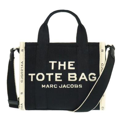 Taske M0017025 Sort Jacquard Lærred Grafisk Logo Mini Tote Taske [Marc Jacobs] (Tote Taske) Dame [Mærke] [Vare]