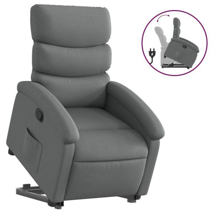 VidaXL Recliner Dark Grey Fabric, Reclining Chair, Recliner for Elderly, Lift Chair 3203979