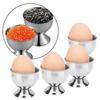4Pcs Stainless Steel Egg Cups Egg Holders Egg Tray Kitchen Gadgets Tools for Hard Boiled Eggs, Silver