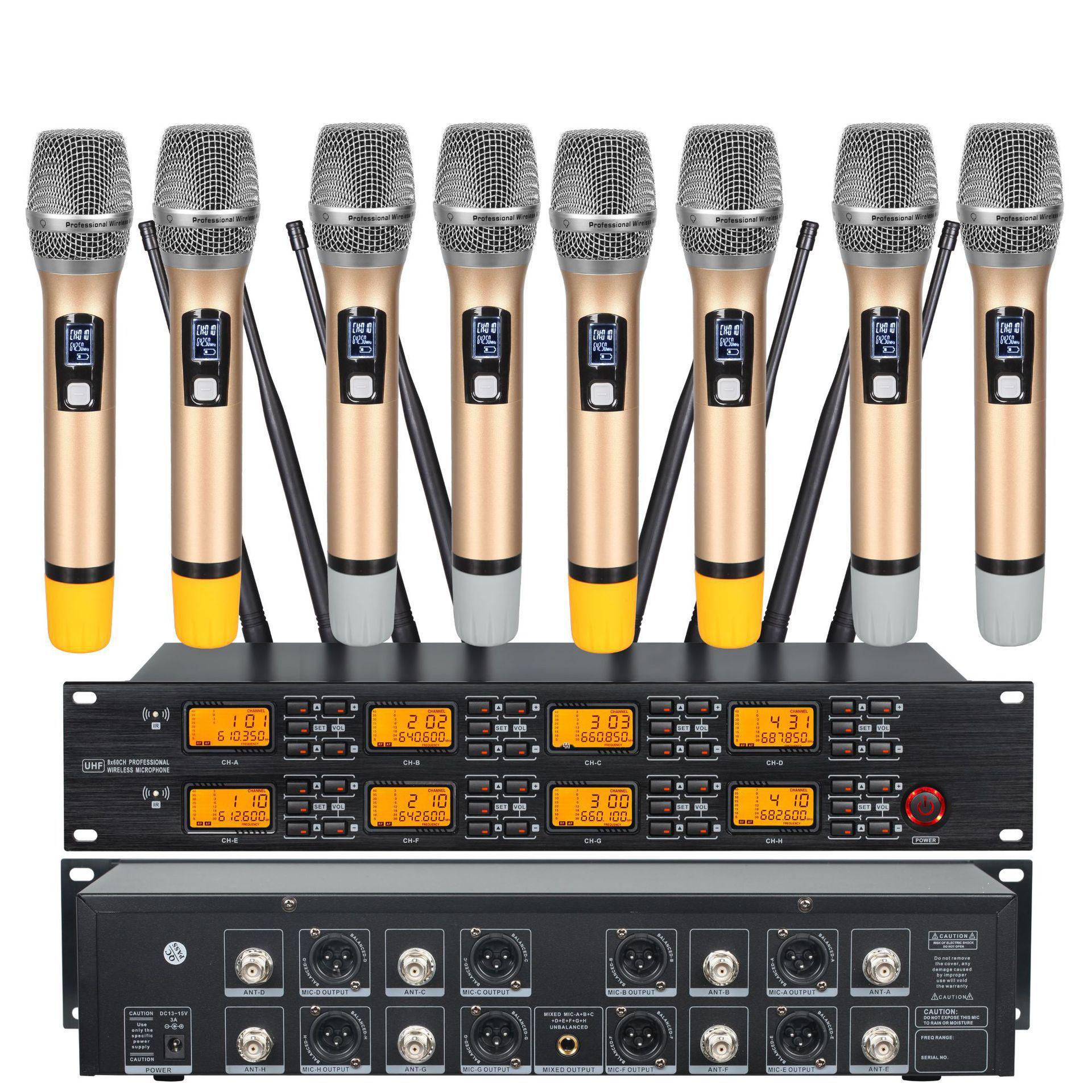 

Gold Sand Wireless Handheld Microphone - One-to-Eight Connectivity