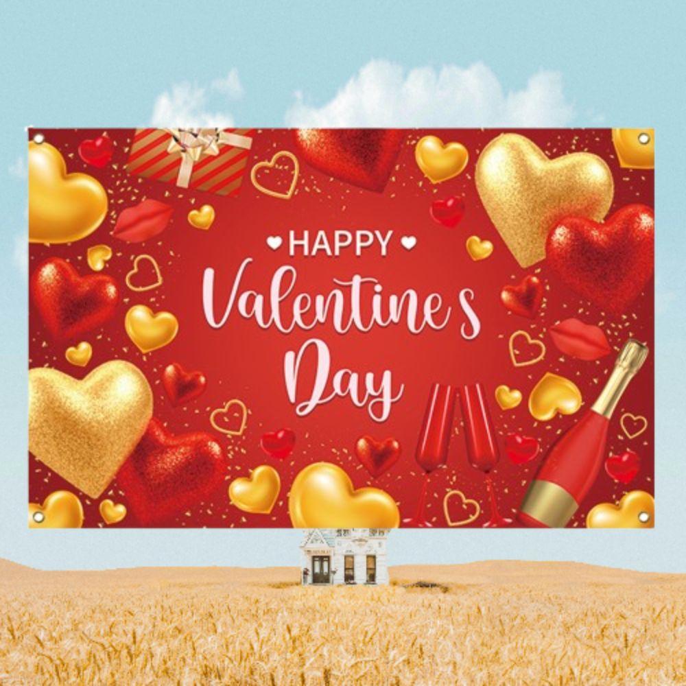 115cmx180cm Valentine's Day Photography Backdrop Romantic Happy Valentine's Day Banner  Anniversary