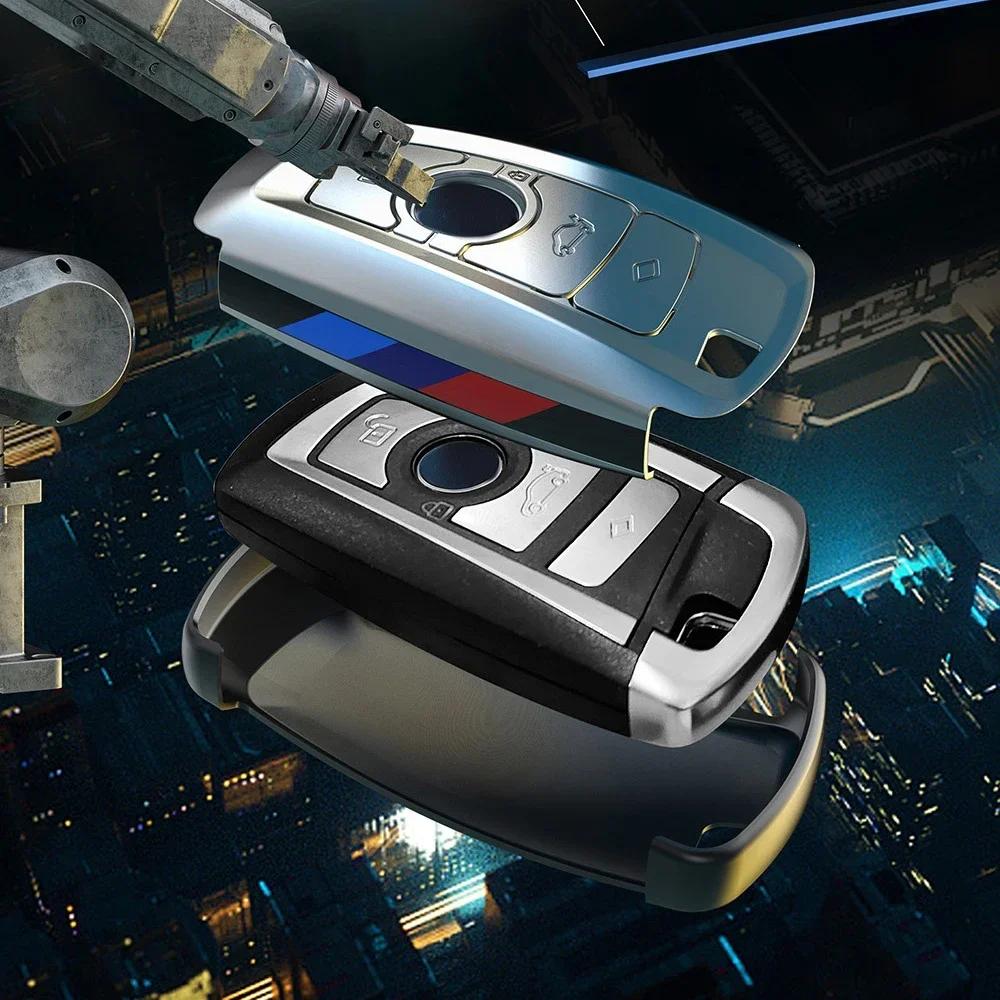 2025 M Carbon Fibre Car Key Case Fob Cover Shell For BMW F30 F20 F10 F18 F22 F01 X3 X4 F06 F02 M3 M5 Auto Styling Keychain Acc