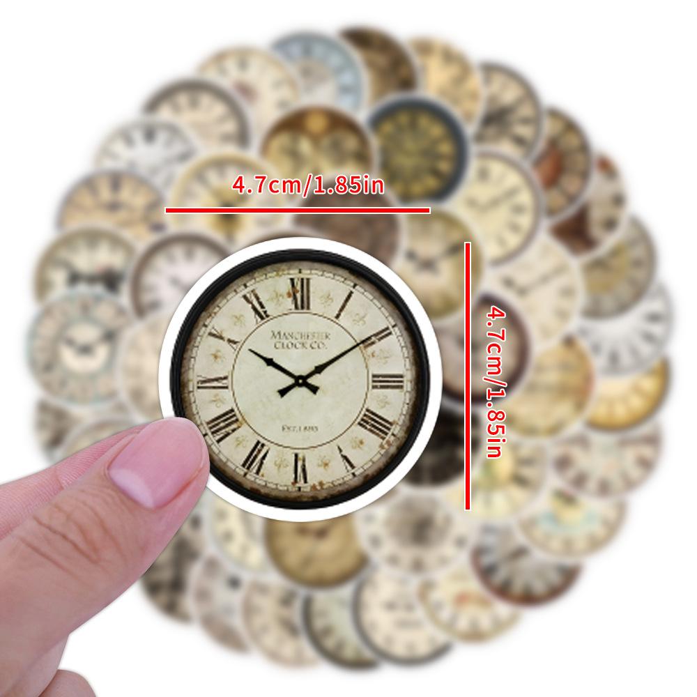 55 New Retro Clocks Graffiti Decals Decorative Scooter Suitcase Do-It-Yourself Decals Premium Durable Quality A