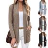 Damen Freizeit Strickjacke mit langen Ärmeln, offen vorne, mit Taschen, leicht, weich, bequem, zum Layering