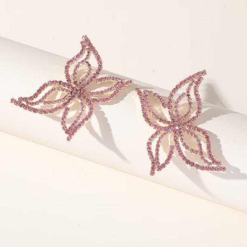 New Butterfly Zircon Earrings women's Korean Jewelry Literary Style Earrings Net Red Temperament Simple New