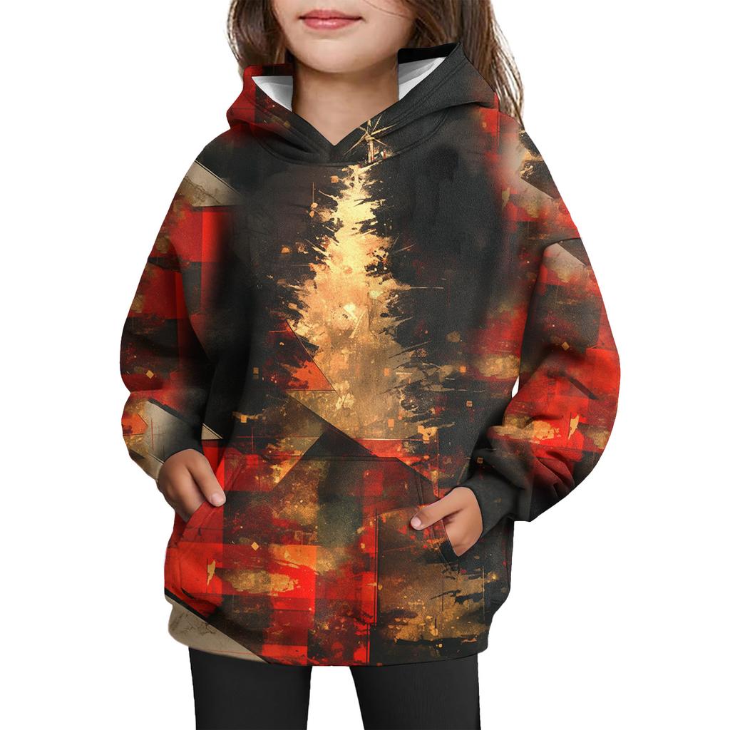 Girls' Hooded Tie-Dye Sweatshirt - Pullover Print Top