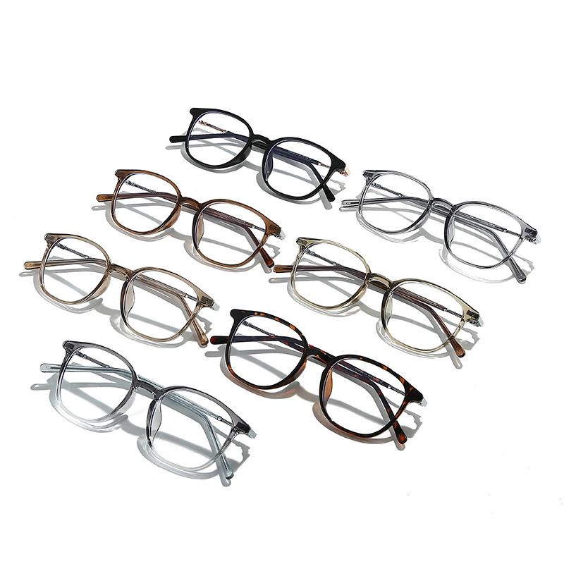 Square Frame Glasses for Women: TR90 Metal, Anti-Blue Light, Prescription/Non-Prescription Lenses, Slimming Design for Large Faces, No Makeup Style