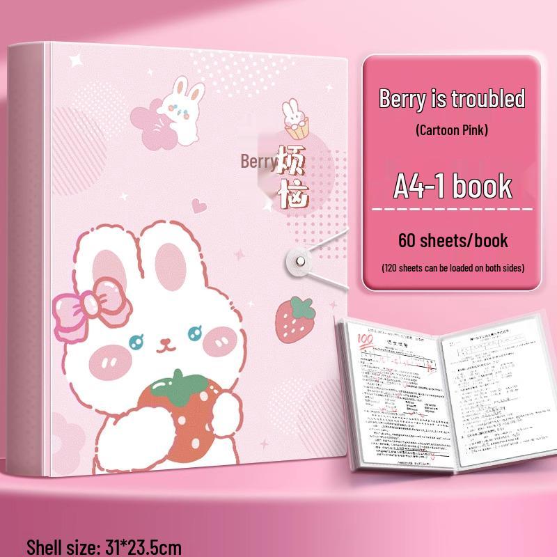 A4 Multi-Layer Transparent Document Folder with Loose-Leaf Inserts for Students