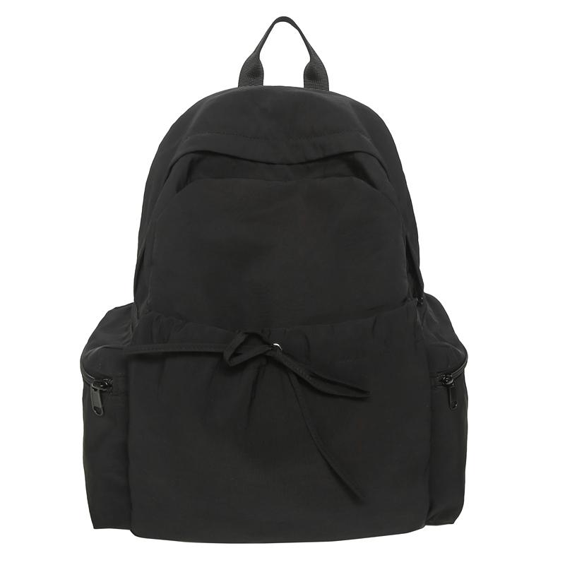 Lightweight Solid Color Backpack Travel Backpack Large Capacity Student Schoolbag