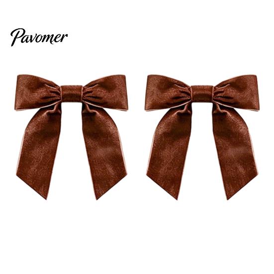 Decorative Fabric Knots 2Pcs Velvet Christmas Bows, Holiday Hanging Wall Decor for Tree Store Window Ornaments Topper, Wedding Backdrop, Bridal
