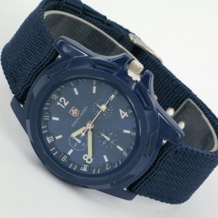 Men's Luminous Swiss Army Watch with Nylon Strap – Gemius Student Quartz Sports Watch