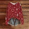 Women's Fashion Casual Long Sleeve Christmas Print Hooded Knitted Sweatshirt