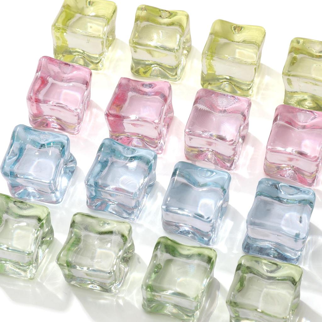 Acrylic Translucent Simulated Ice Cubes Non-porous Beads For DIY Necklace Bracelet Earrings Jewelry Making Craft Accessories