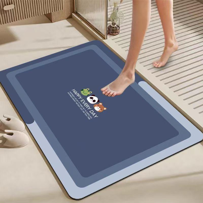 Modern Simple Diatom Mud Floor Mat, Water-Absorbing Floor Mat At The Door Of The Bathroom, Dirt-Resistant, Quick-Drying And Easy-To-Take-Care Floor