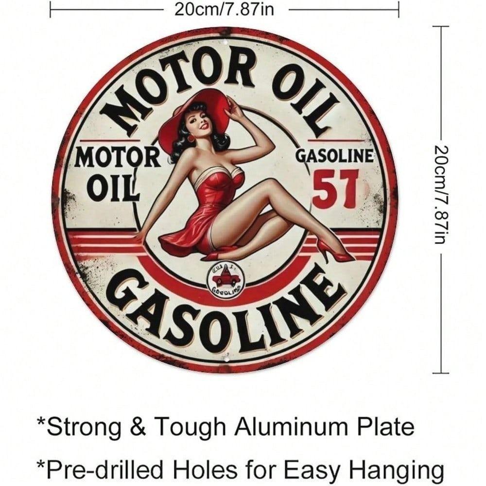 Vintage Motor Oil Tin Sign 8x8 Retro Garage Wall Decor Metal Poster
