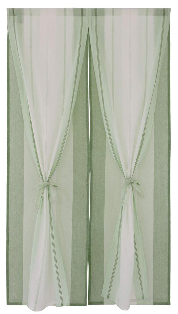 Sunny Day Fabric Green Noren Approximately 85cm Wide X 150cm Sabrina Curtain with Green Curtain, Long, Double-Layered Tassels, 100% Cotton,