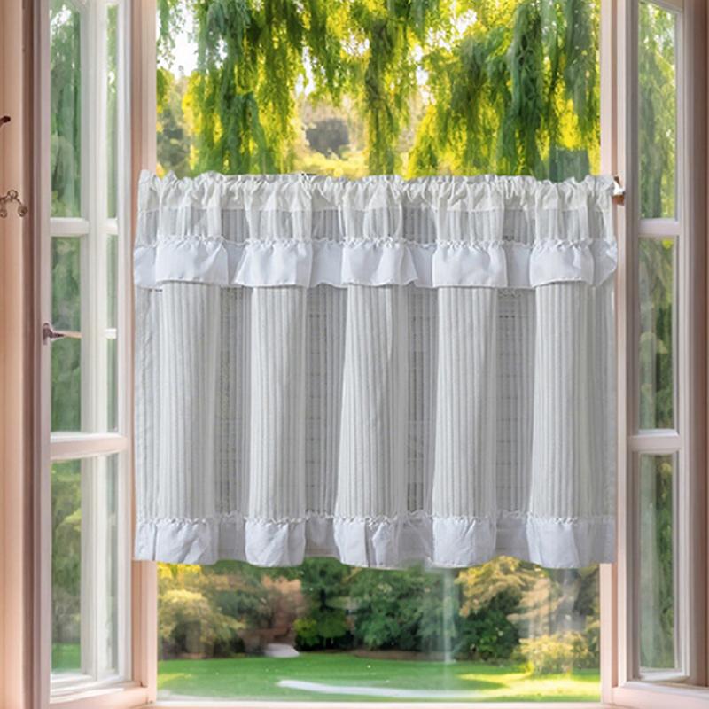 Modern Simple Solid Color Venetian Blinds Curtains Punch-Free Coffee Curtains Cabinet Blocking Curtains Short Curtains