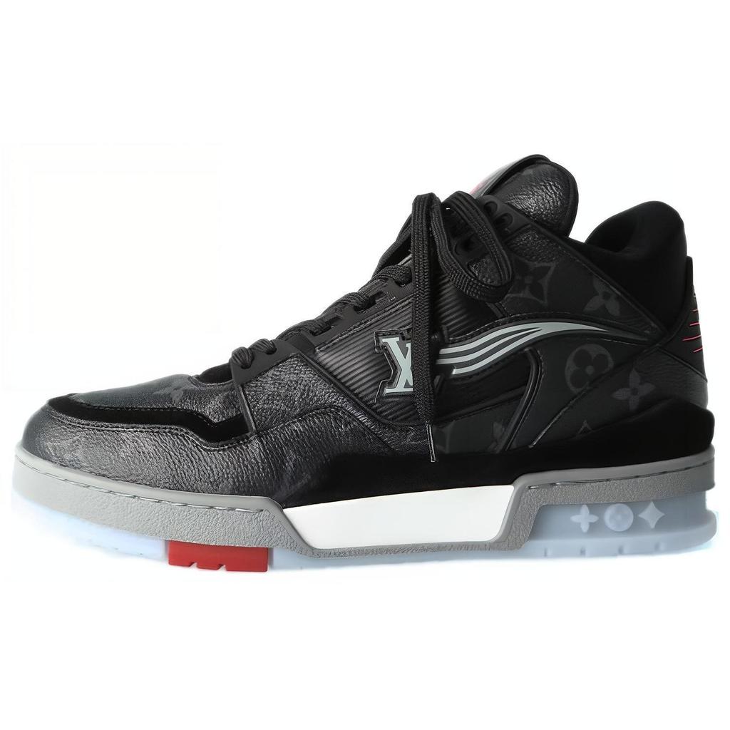 Louis Vuitton Trainer Sneakers 'Black Monogram Red' 1A8AAA