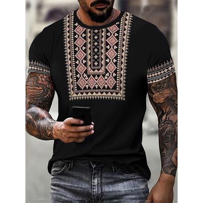 T-shirt Stampate 3D Stile Etnico Africano Tribale, T-shirt Corte a Fumetti da Uomo e da Donna
