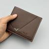 Men Short Bifold Wallet PU Leather Slim Card Holder Zipper Design Business Wallet with ID Window Coin Pocket