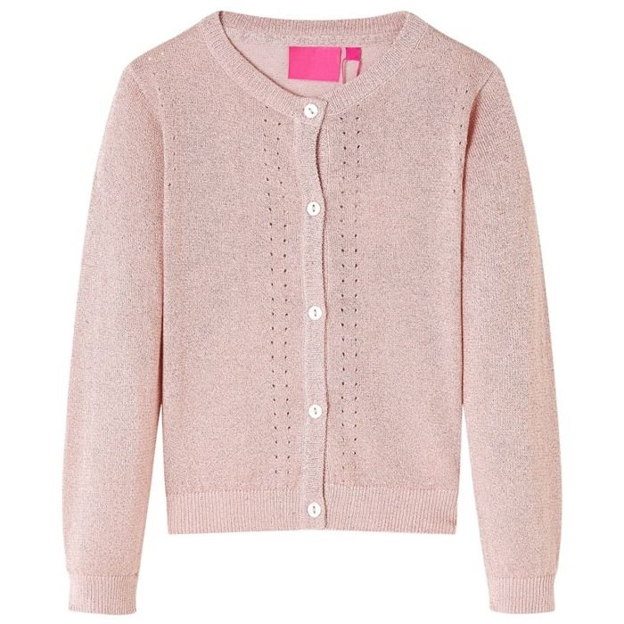 Cardigan bébé - vidaXL - Rose - Manches longues - Col rond - Taille 92 (1,5-2 ans)