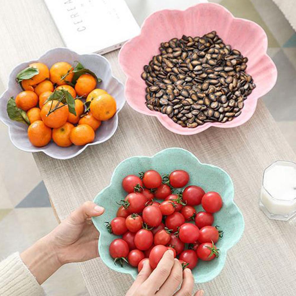 Plum Blossom Shape Fruit Plastic Plate Bowl Candy Melon Snack Nut Box Living Room Home Decoration