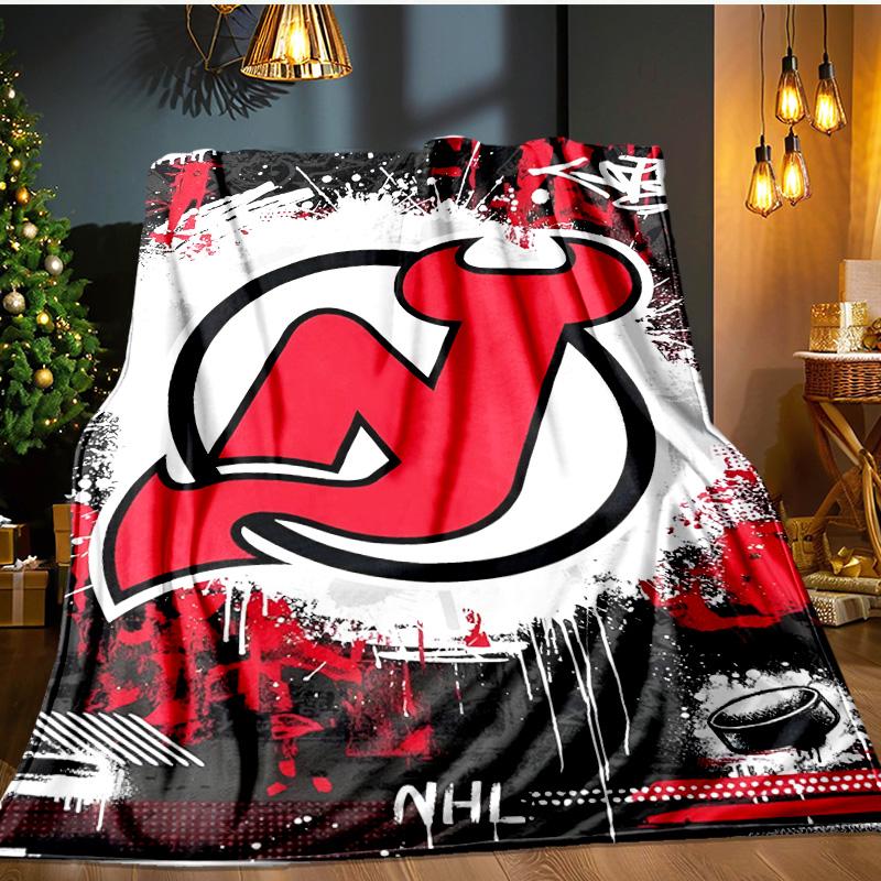 Jersey Devils Logo Blanket Flannel Throw for Sofa, Indoor, Camping, Living Room, Office, Chair, And Bed Soft Birthday Gift