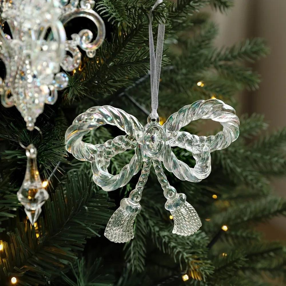 New Transparent Christmas Tree Hanging Ornaments Acrylic Christmas Ornaments Xmas Tree Decorations Xmas Party