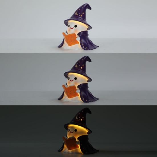 1/2Pcs Enchanting Wizard Ghost Night Light Halloween Reading Book Ghost LED Lamp Home Bedroom Kids Room Decoration Book Lovers Gift