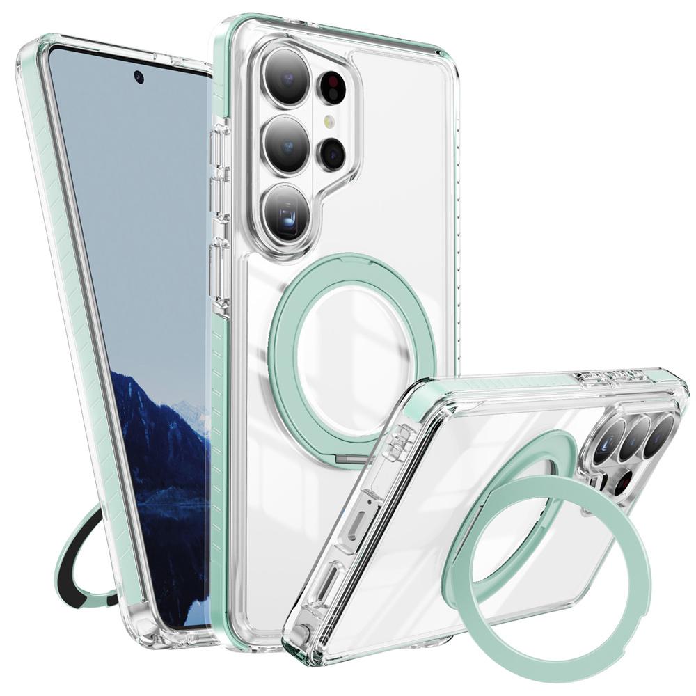 Highly Transparent Folding Magnet Stand Magnetic Phone Case For Samsung S26 Ultra S26 Plus Anti-Slip Frame Bumper Armor Cover