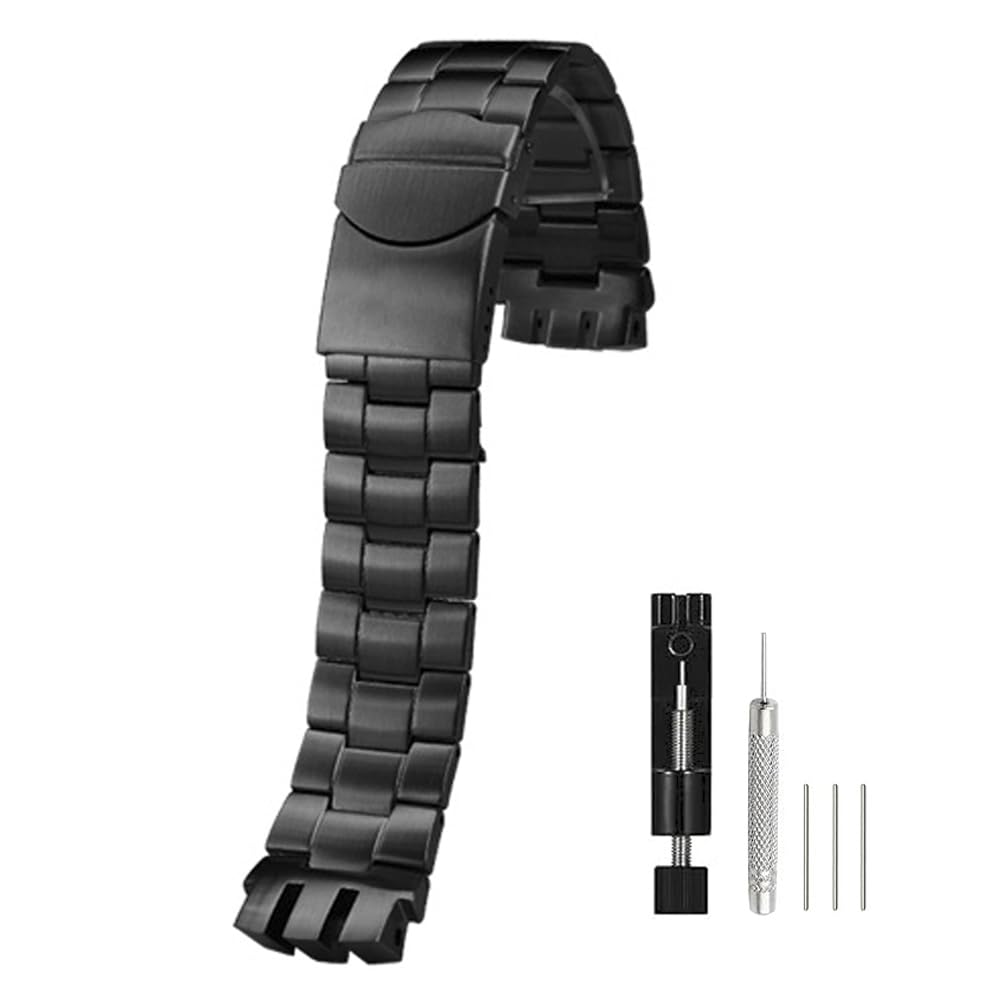 Sibehill 20mm Replacement Stainless Steel Watch Strap for with Adjustment Arched Concave Mounting Type Swatch, Tool,