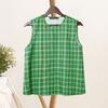 ZANZEA Women Casual Round Neck Summer Sleeveless Plaid Tank Tops
