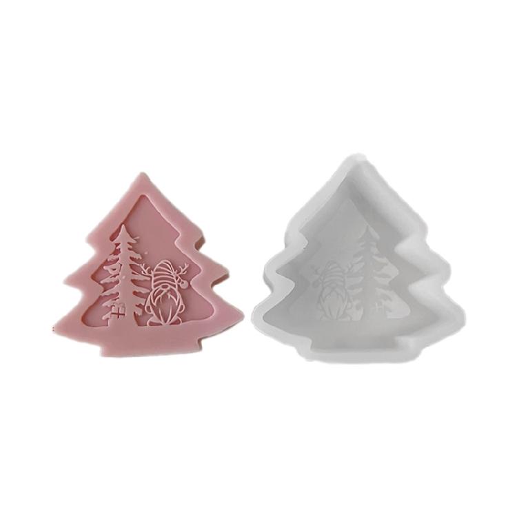 Reusable Silicone Mold Christmas Tree Shaped Candle Mould Creative Aromatherapy Making Mold Festive Decoration Supplies