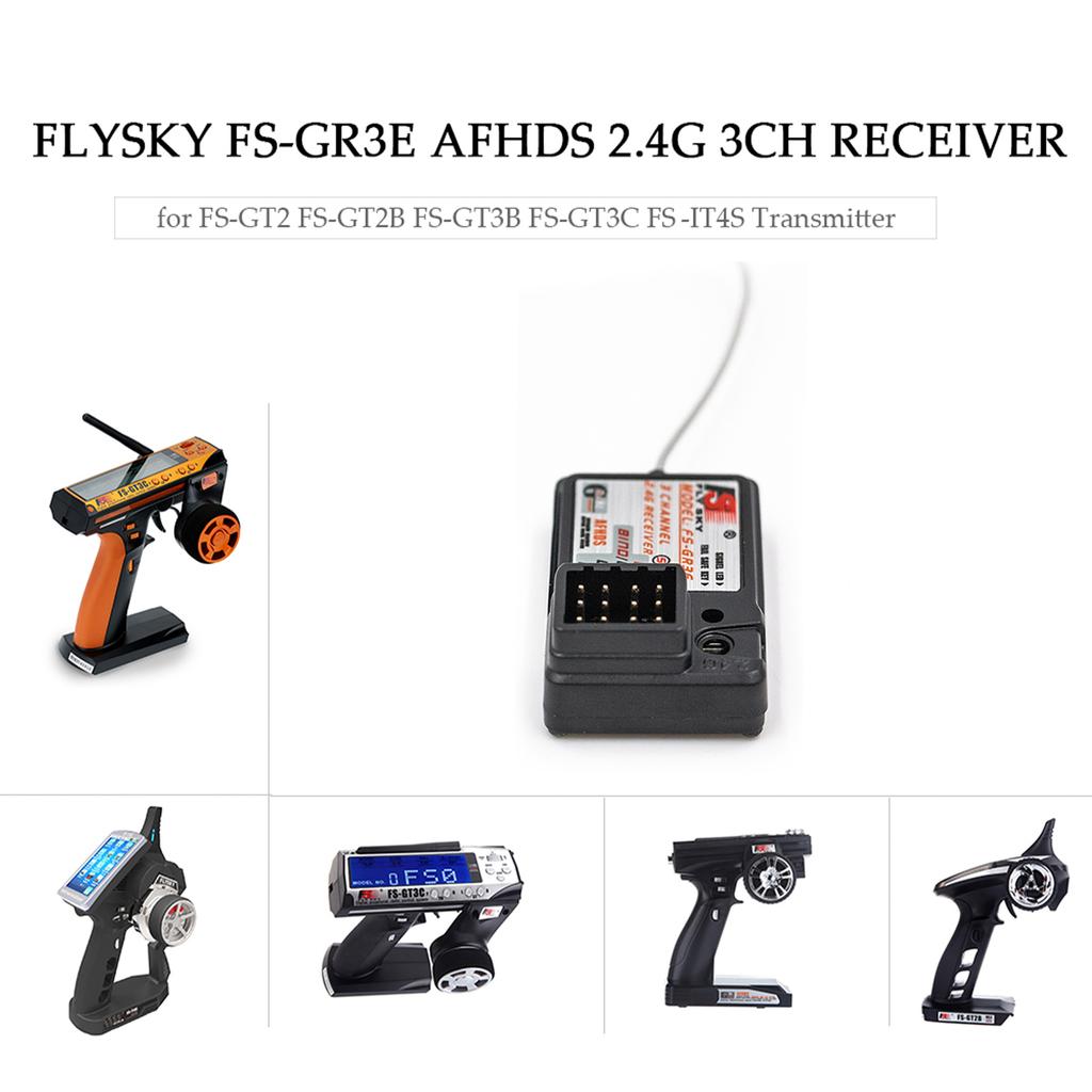 2Pcs Flysky FS-GR3E AFHDS 2.4G 3CH Receiver for FS-  FS- B FS-GT3B FS-GT3C FS-IT4S RC Car Boat