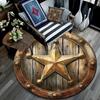 Star Emblem Round Area Rug,Carpet Rug for Living Room Bedroom Sofa Playroom Decor,Non-slip Floor Mat