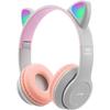 Wireless Ear Headphones, Cat Ear LED Light Up Bluetooth 5.0 Foldable Wireless Gaming Headset, Comfortable Ear Headphone