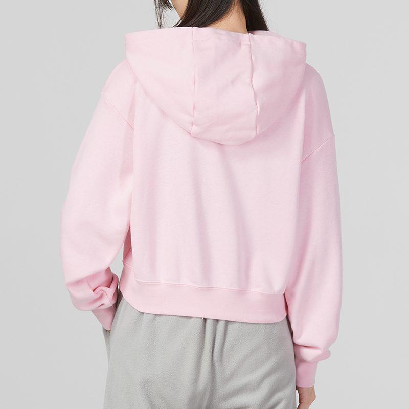Nike Sportswear Club Fleece Women's Oversized Crop Graphic Hoodie Pink DQ5851-690
