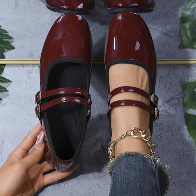 Damen flache Schuhe Sommer Französischer Stil Quadratische Zehenpartie Schuhe Damen Niedriger Absatz Mary Janes Schuhe zum Hineinschlüpfen Runde Zehenpartie Modische Sneaker Damen