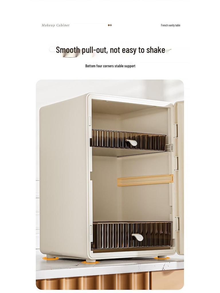 High-Capacity Dustproof Makeup Organizer for Skincare & Lipstick Storage