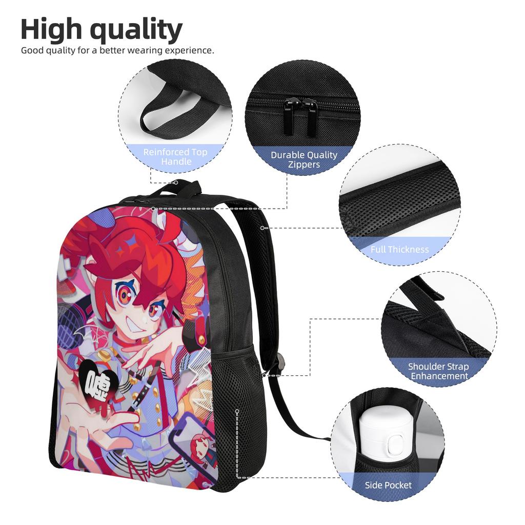 Cartoon Kasane Teto Rucksack für Männer Frauen Teenager High School Arbeits-Tagesrucksack Laptop Computer Leinwandtaschen Sport