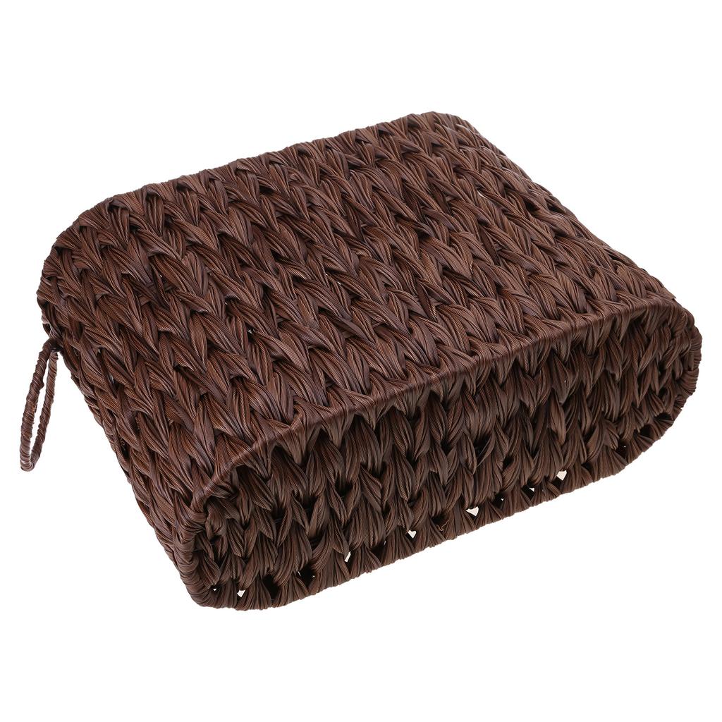 Wicker Toilet Paper Basket with Lid for Bathroom Storage Multipurpose Decorative Holder for Closet Elegant Styles