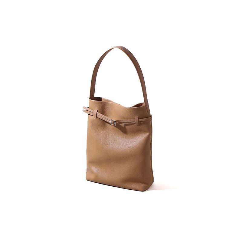 2025 Spring New First-layer Cowhide Handbag High-end Leather Bag Women's Niche Design Underarm Shoulder Bag