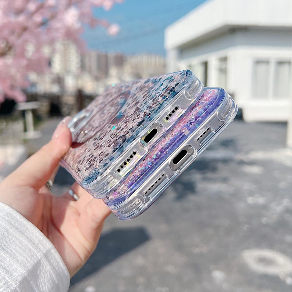KEYSION Luxuxy Glitter Magnetic Phone Case for MagSafe for iPhone 12 13 14 Pro Max 14 Plus Soft TPU+PC Shockproof Back Cover