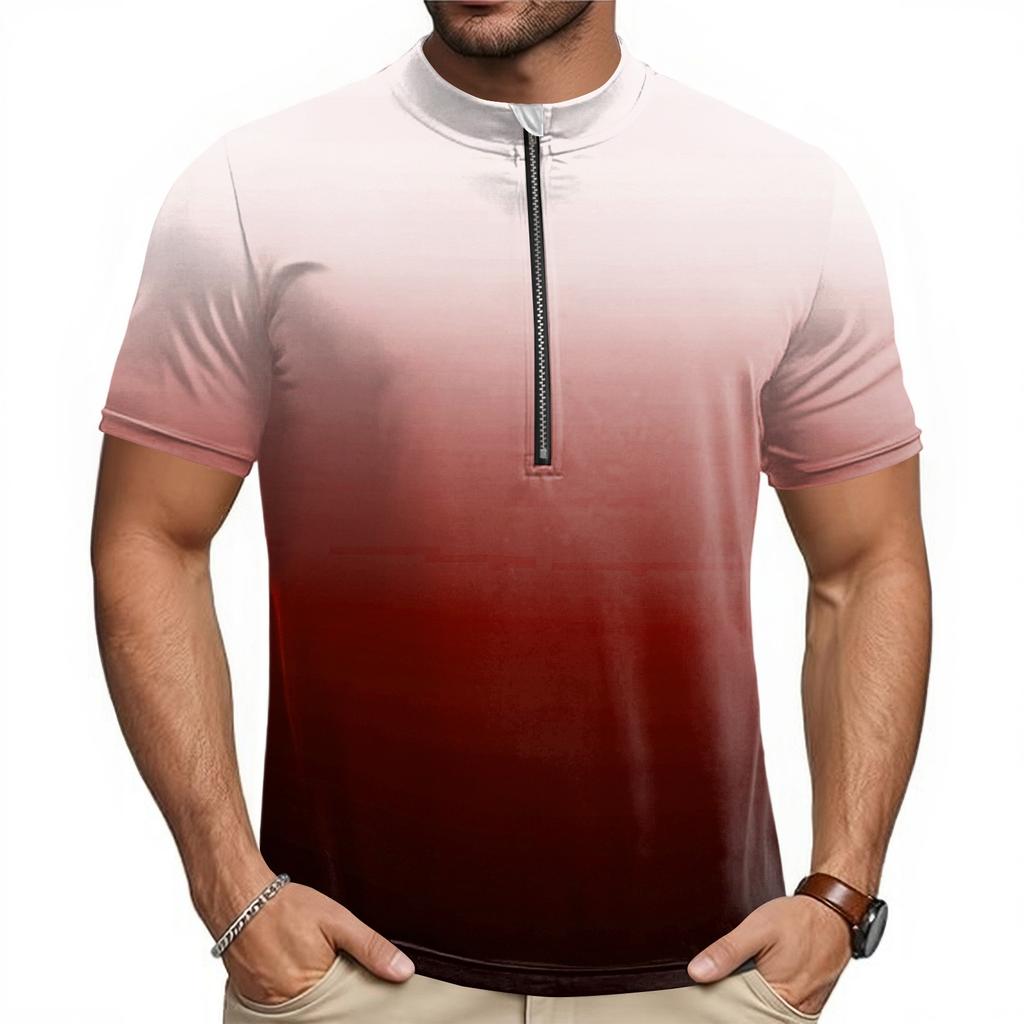 Herren Kurzarm Fahrradtrikot Atmungsaktiv Schnelltrocknendes Material Halber Reißverschluss Leichte Sportbekleidung für Outdoor-Sportarten